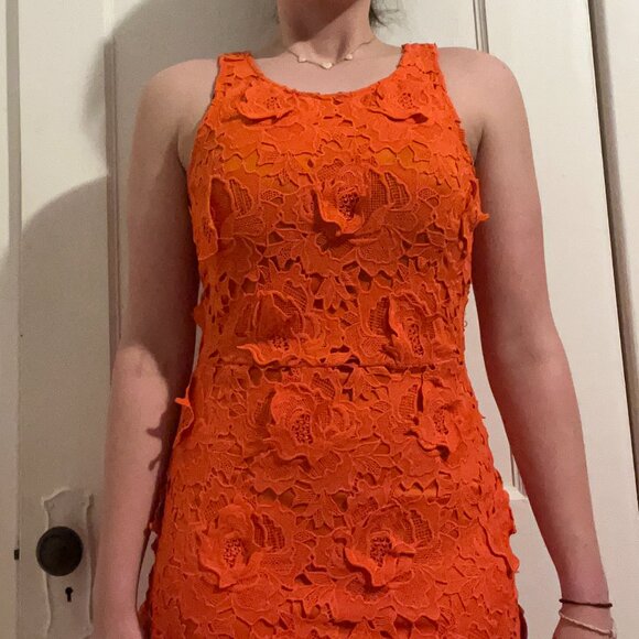 Super fun orange appliqué summer dress - Picture 10 of 13
